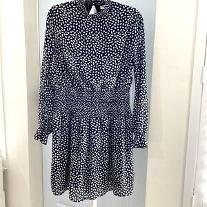 She + Sky chiffon lines dress with romantic detail
